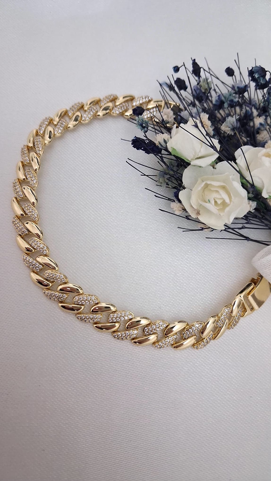 XUPING Bileklik - Küba Zincir Üzeri Mikro Taşlı